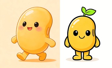 一颗可爱的黄豆卡通