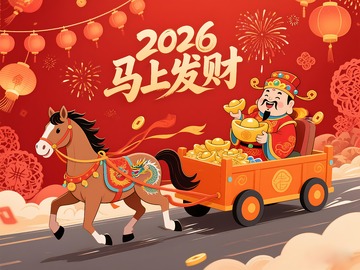 2026马上发财马年财神发红包