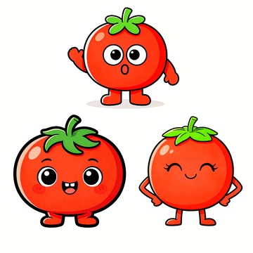 西红柿卡通绘画