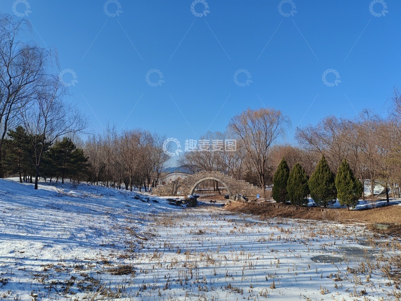 高清大图下载【趣麦麦图】冬日雪景公园风光摄影