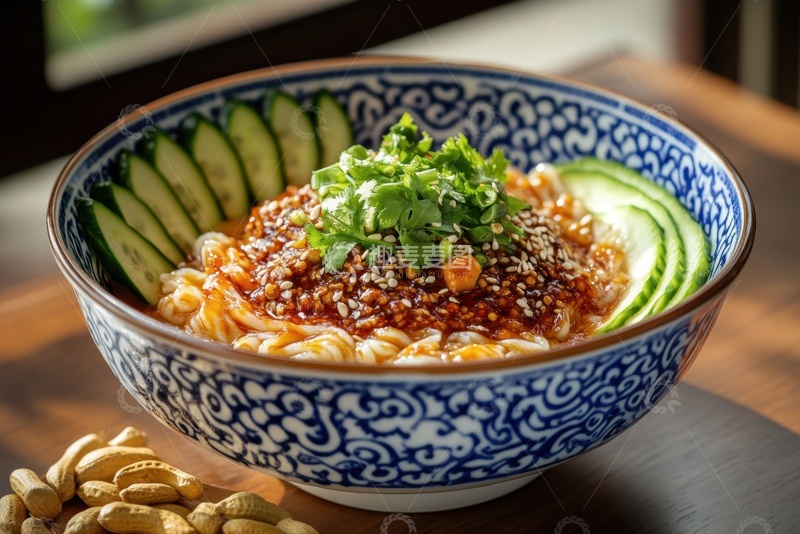 高清大图下载【趣麦麦图】一碗麻辣黄瓜凉面