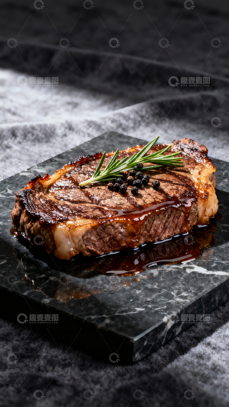 源文件下载【趣麦麦图】一块煎牛排摄影1