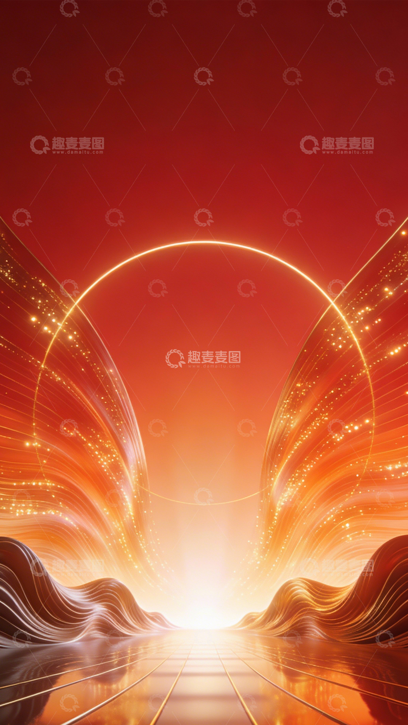 高清大图下载【趣麦麦图】红金拱门喜庆奢华3