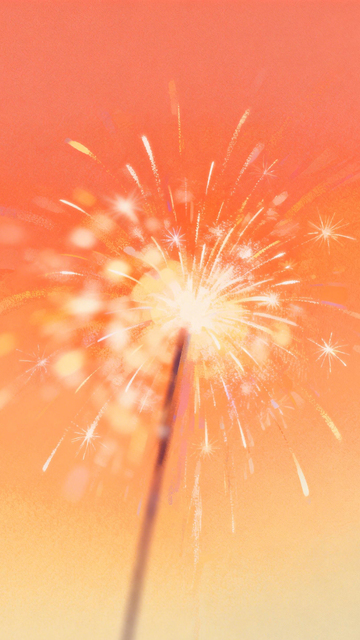 橙金烟花喜庆梦幻3