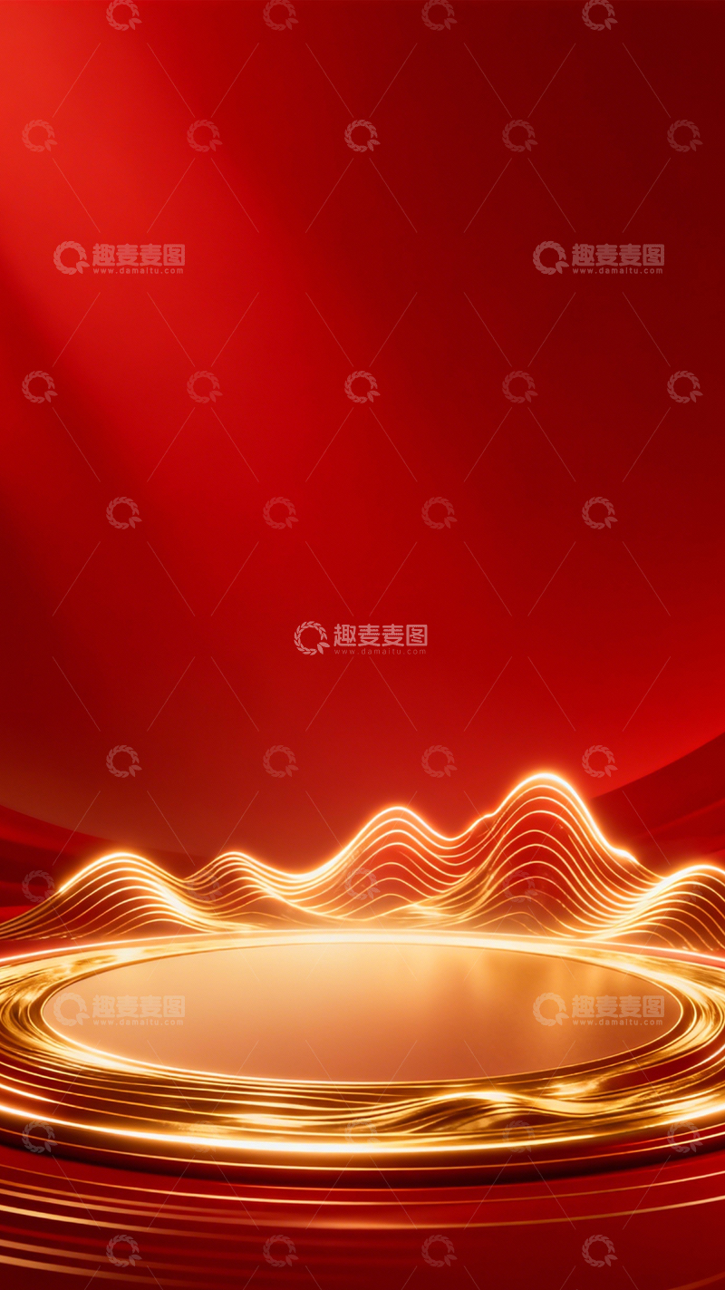 高清大图下载【趣麦麦图】红金台座喜庆奢华