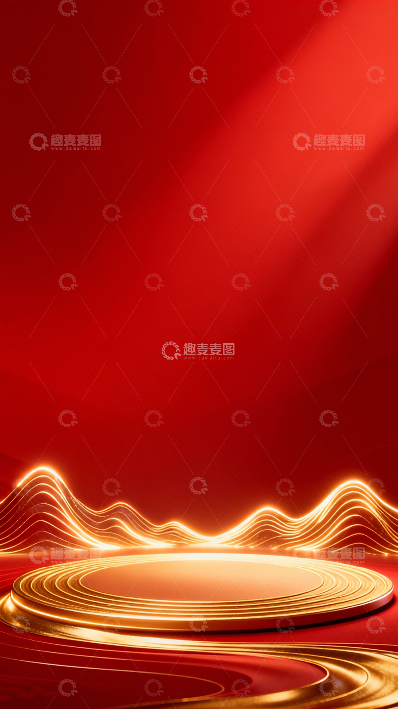 高清大图下载【趣麦麦图】红金台座喜庆奢华1