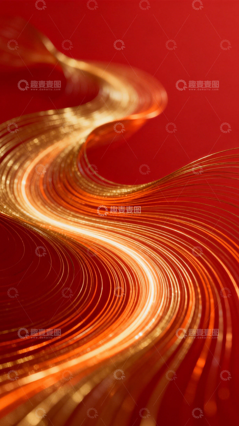 高清大图下载【趣麦麦图】红金旋流奢华动感3
