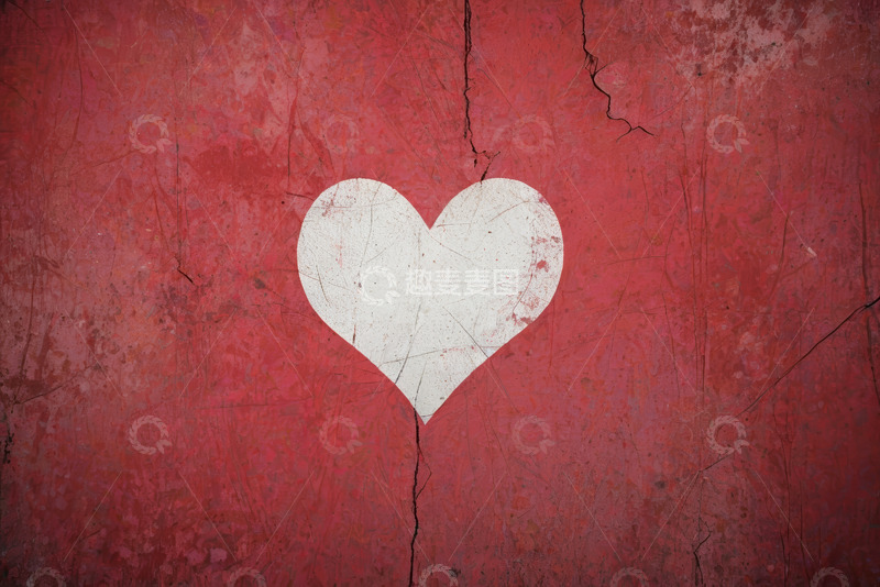 高清大图下载【趣麦麦图】红色背景上的白色心形图案