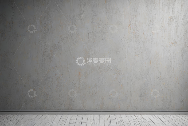 高清大图下载【趣麦麦图】灰白墙面与木质地板背景素材
