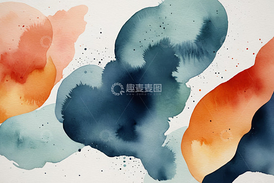 抽象水彩颜料笔触背景