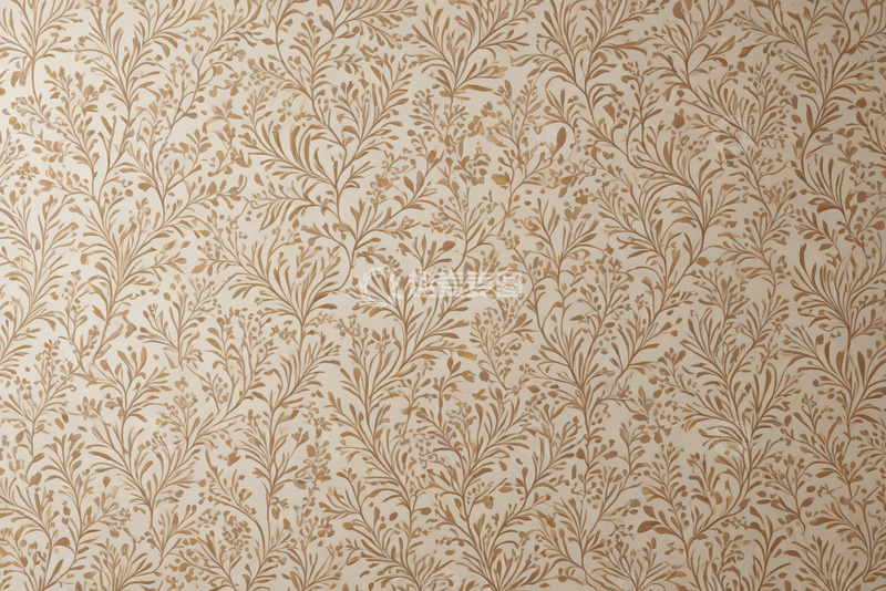 高清大图下载【趣麦麦图】金色植物花纹背景墙纸