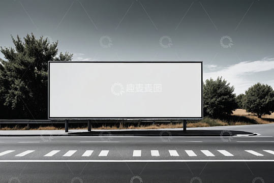 公路旁空白广告牌
