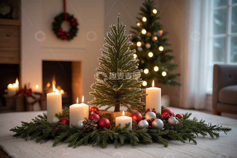 高清大图下载【趣麦麦图】室内圣诞装饰场景