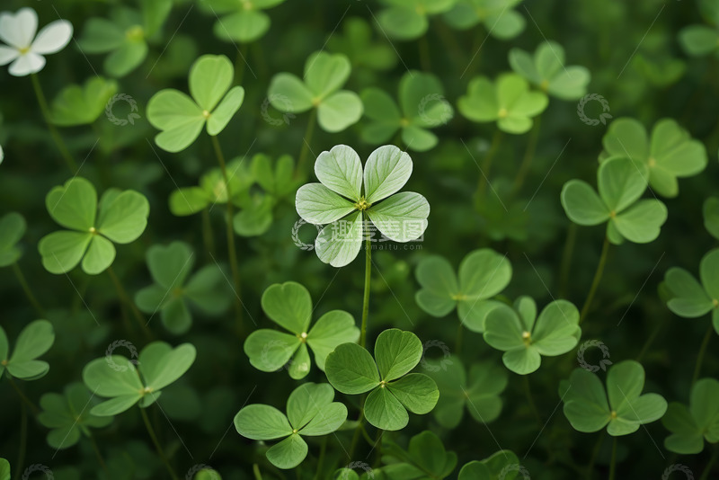 高清大图下载【趣麦麦图】四叶草与三叶草特写
