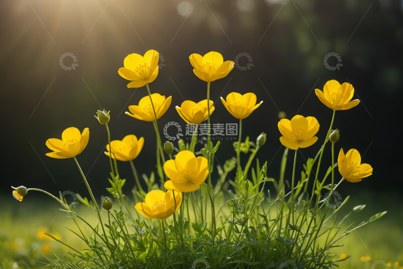 高清大图下载【趣麦麦图】阳光下绽放的黄色小花