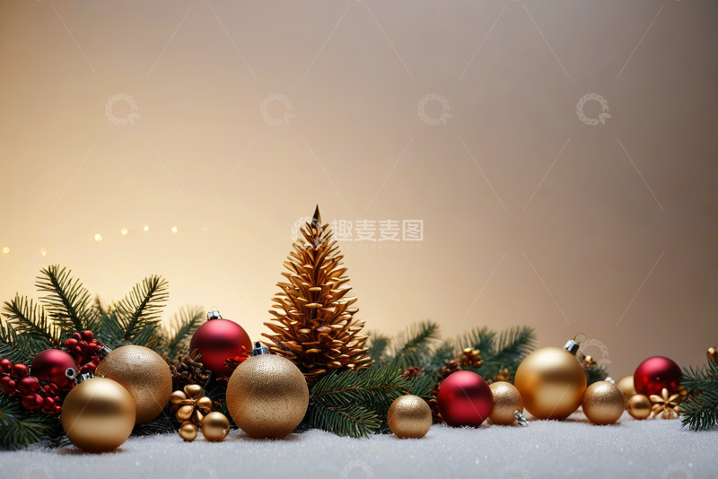 高清大图下载【趣麦麦图】圣诞装饰摆件特写