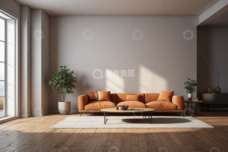 高清大图下载【趣麦麦图】现代简约风格客厅室内场景