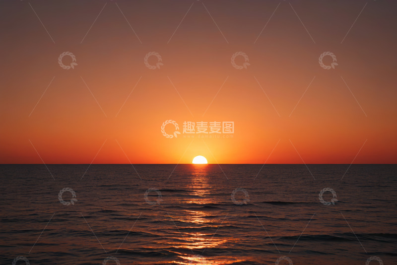 高清大图下载【趣麦麦图】海上日出自然景观