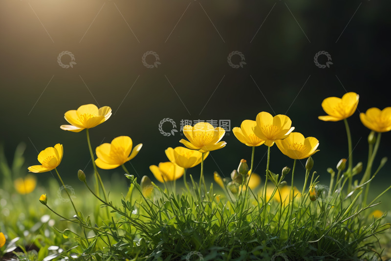 高清大图下载【趣麦麦图】阳光下绽放的黄色小花