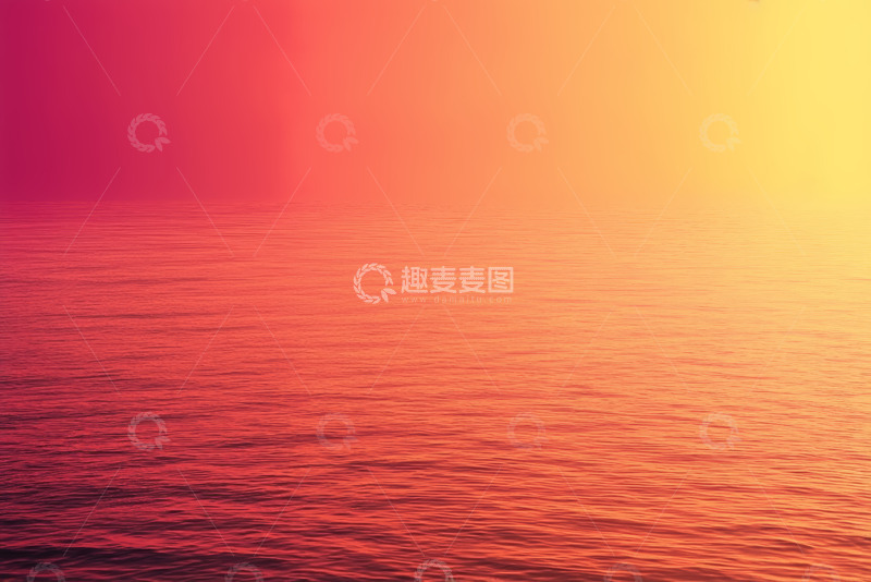 高清大图下载【趣麦麦图】海上日落时分的绚丽景象