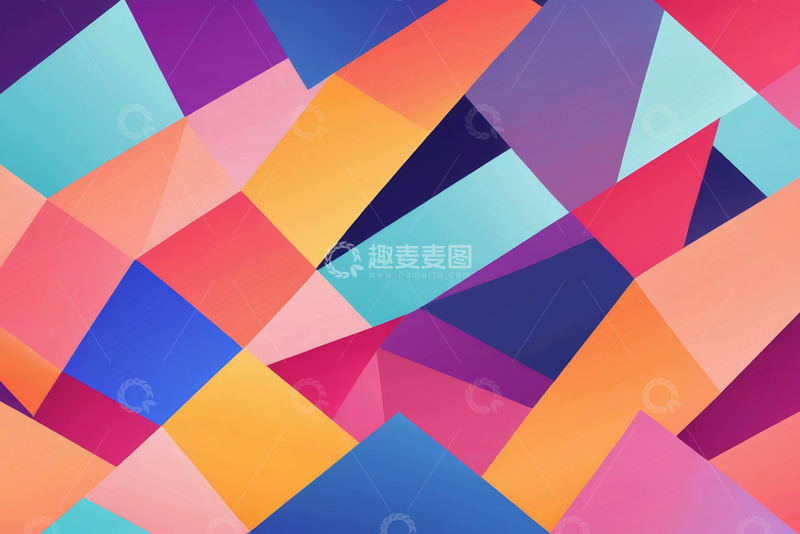 高清大图下载【趣麦麦图】多彩几何图形拼接背景