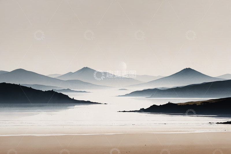 高清大图下载【趣麦麦图】山水相依的自然风光