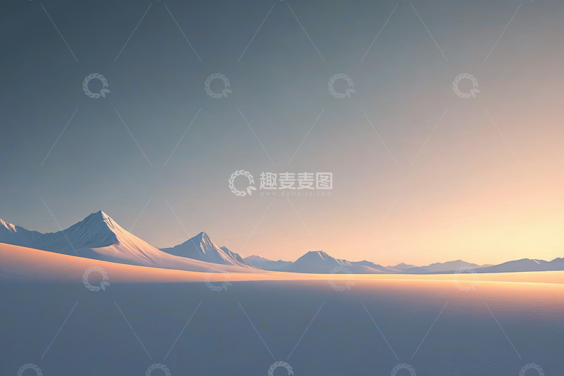 高清大图下载【趣麦麦图】雪山与天空的自然景观