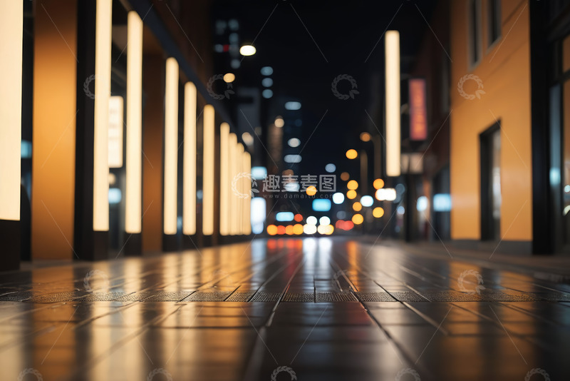 高清大图下载【趣麦麦图】夜晚城市街道空镜