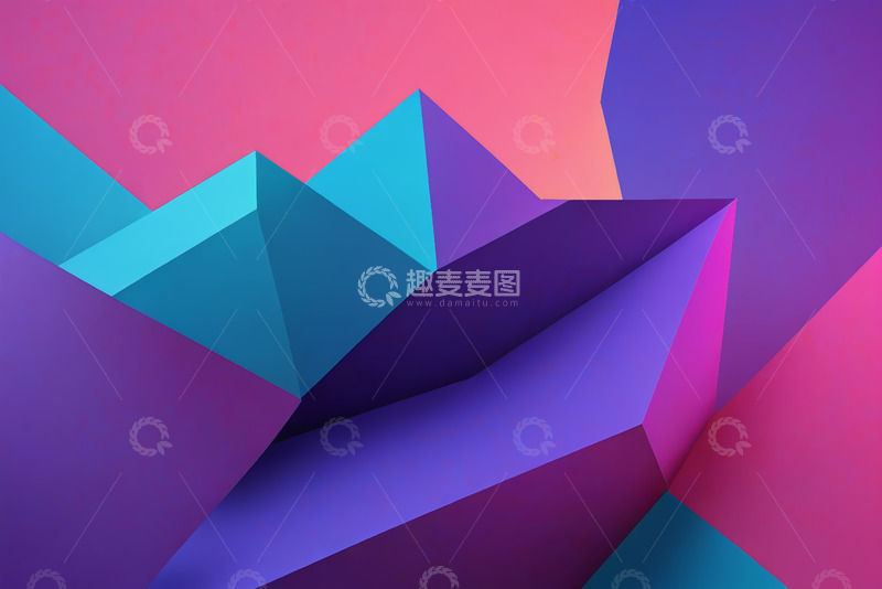 高清大图下载【趣麦麦图】多彩多边形抽象背景