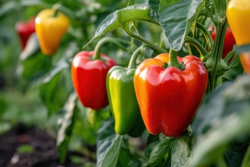 蔬菜地里种植的圆椒