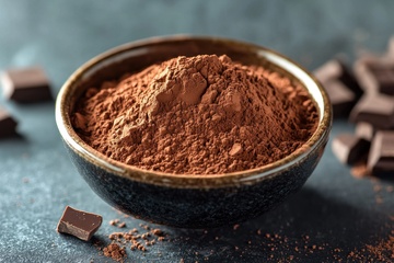 一碗巧克力可可粉
