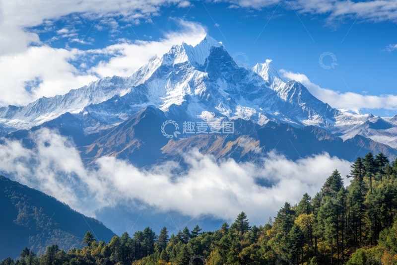 高清大图下载【趣麦麦图】高山白云自然风景