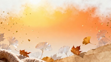 银色的杏树叶边框背景