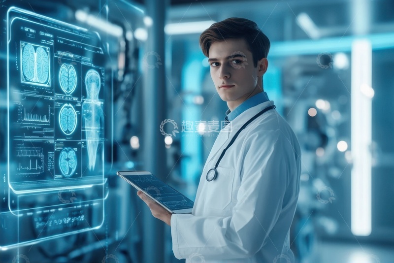 高清大图下载【趣麦麦图】医疗实验室里的一位实验员