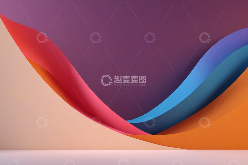 高清大图下载【趣麦麦图】彩色渐变抽象形状背景