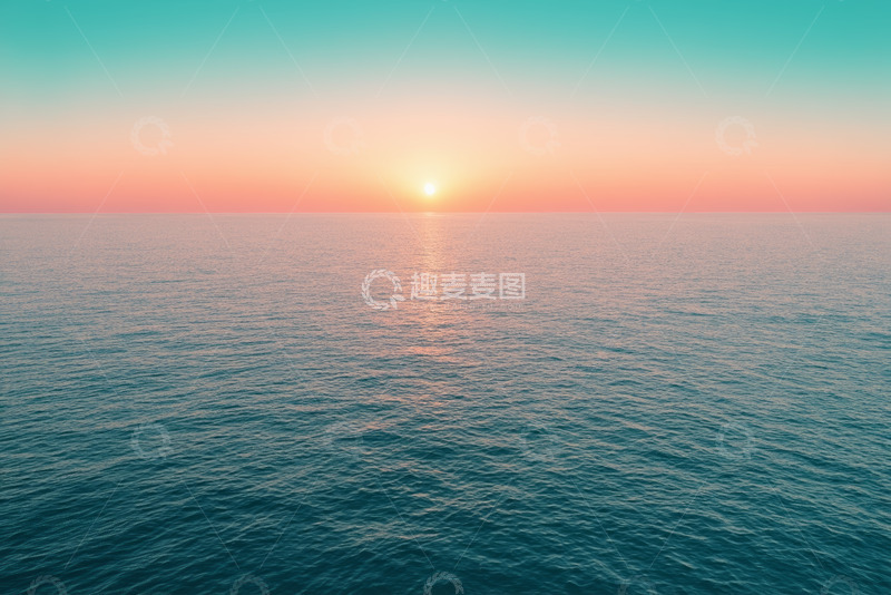 高清大图下载【趣麦麦图】海上日出全景
