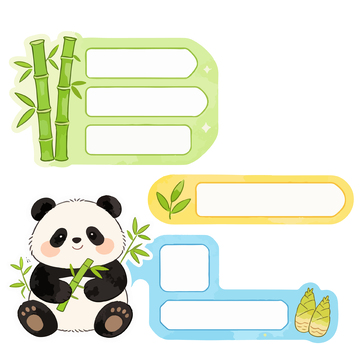 卡通熊猫标签设计素材