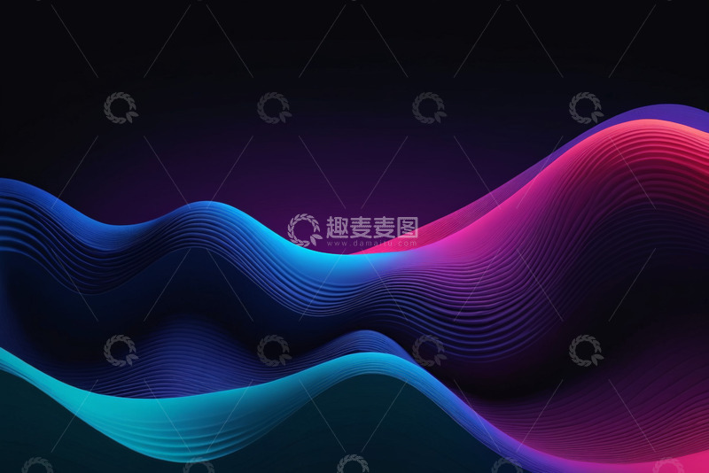 高清大图下载【趣麦麦图】彩色波浪抽象背景
