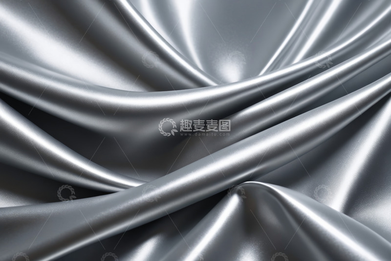 高清大图下载【趣麦麦图】银灰色丝绸织物纹理特写