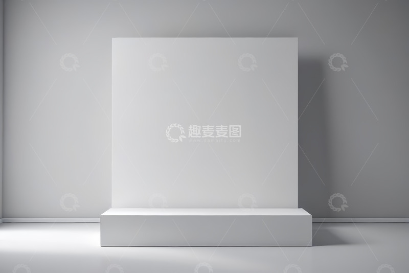 高清大图下载【趣麦麦图】白色空白展示台背景