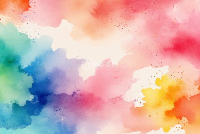 高清大图下载【趣麦麦图】多彩水彩艺术背景