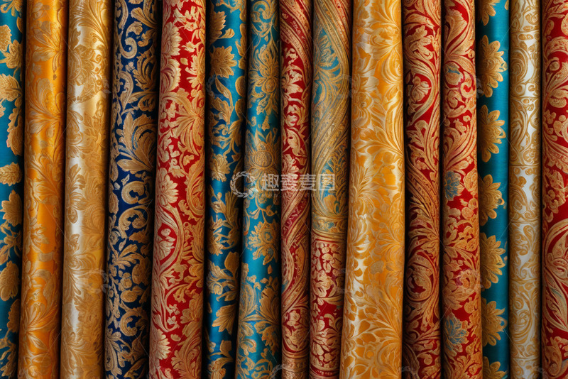 高清大图下载【趣麦麦图】多彩花纹装饰布料素材