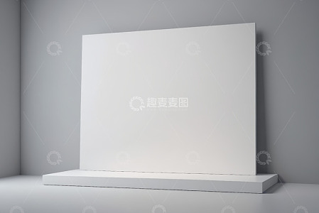 白色展示台与空白展板