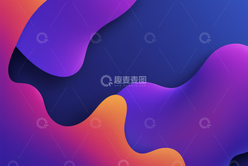 高清大图下载【趣麦麦图】多彩抽象流体背景素材