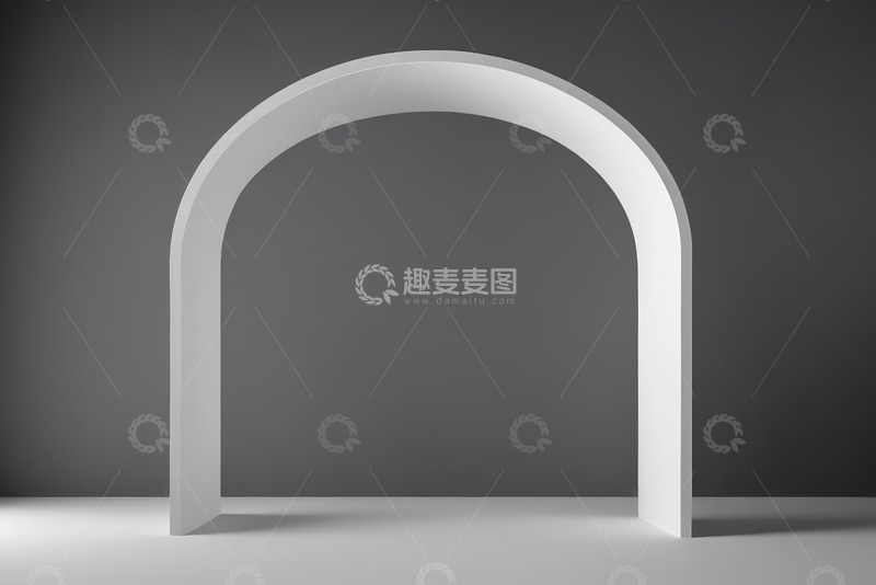 高清大图下载【趣麦麦图】简约白色拱形门设计素材