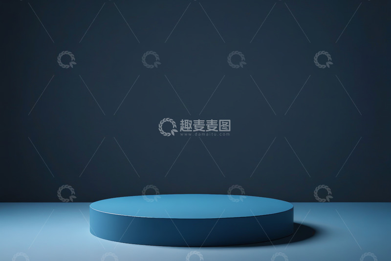 高清大图下载【趣麦麦图】蓝色圆形展示基座场景