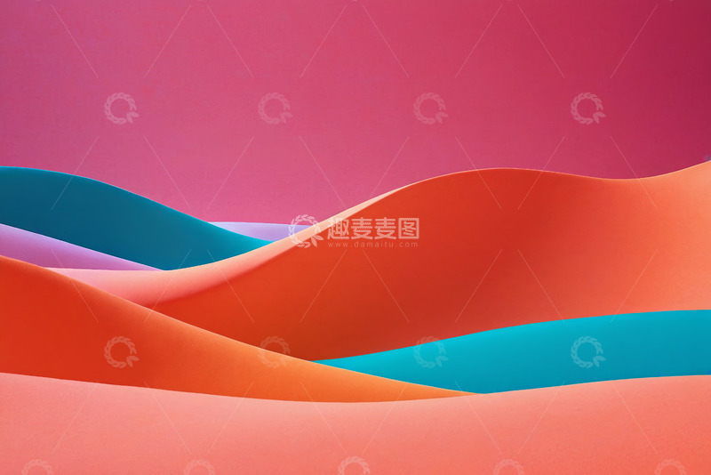 高清大图下载【趣麦麦图】彩色波浪抽象背景