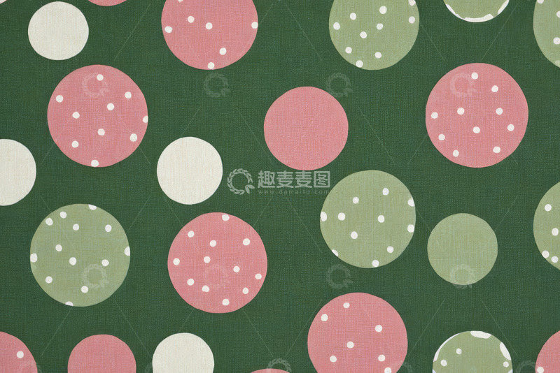 高清大图下载【趣麦麦图】绿色底彩色圆点图案素材