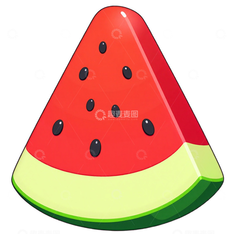 高清大图下载【趣麦麦图】卡通西瓜水果插画