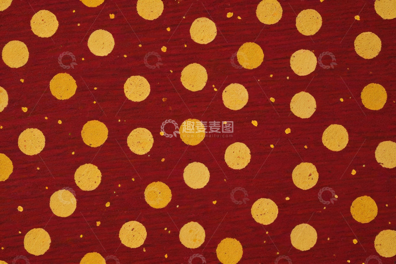 高清大图下载【趣麦麦图】红色背景金色圆点图案